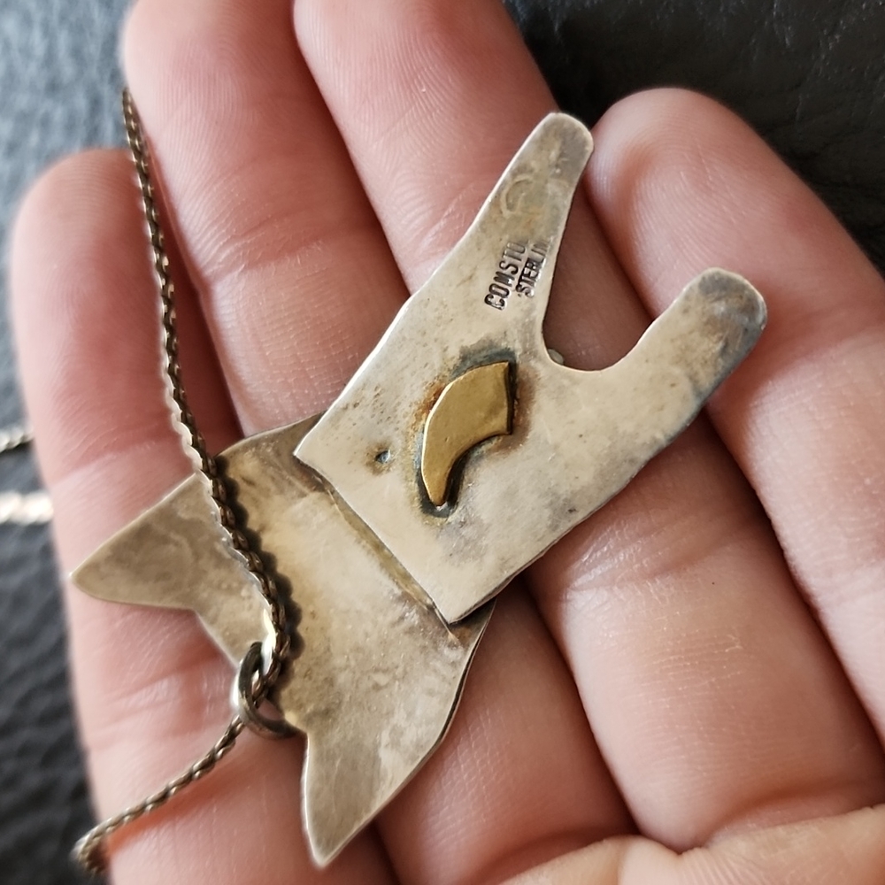 VTG Comstock sterling pendant w/sterling chain - Picture 7 of 12